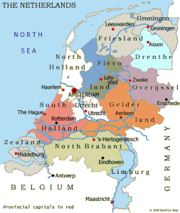 Hollanda' n?n dünya üzerindeki konumu ( koyu ye?il renk ile belirtilmi? olan ülke Hollanda' d?r.) Tarih Utrecht Birli?i'ne ba?l? Kuzey Hollanda eyaletleri (Güney Hollanda, Zeeland, Utrecht, Gelderland, Overijssel, Groningen ve Friesland) 26 Temmuz 1581'de?