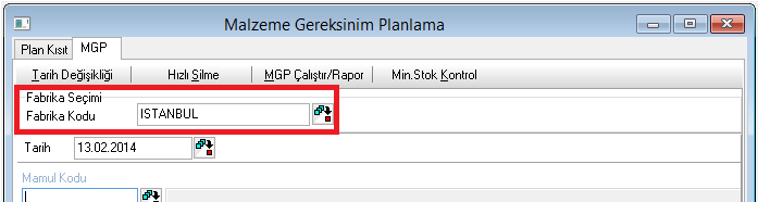 Gereksiniminden Talep / Sipariş / İş Emri Oluşturma, Üretim Planı Sakla & Yükle işlemleri artık otomatik olarak fabrika bazında yapılır hale gelmektedir.