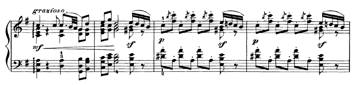 61 18. ölçüde başlayan a2, temanın sağ elde çaldığı dolgun akorlarla ve sol elin eşlik ettiği kırık arpejlerle geliştirilmişidir.