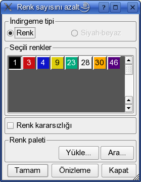 Şekil 23' teki pencere çıkacaktır. mevcut renklerin sayısını (256) gösterir. Sayıyı yazarak veya ok tuşlarıyla değiştirebilirsiniz.
