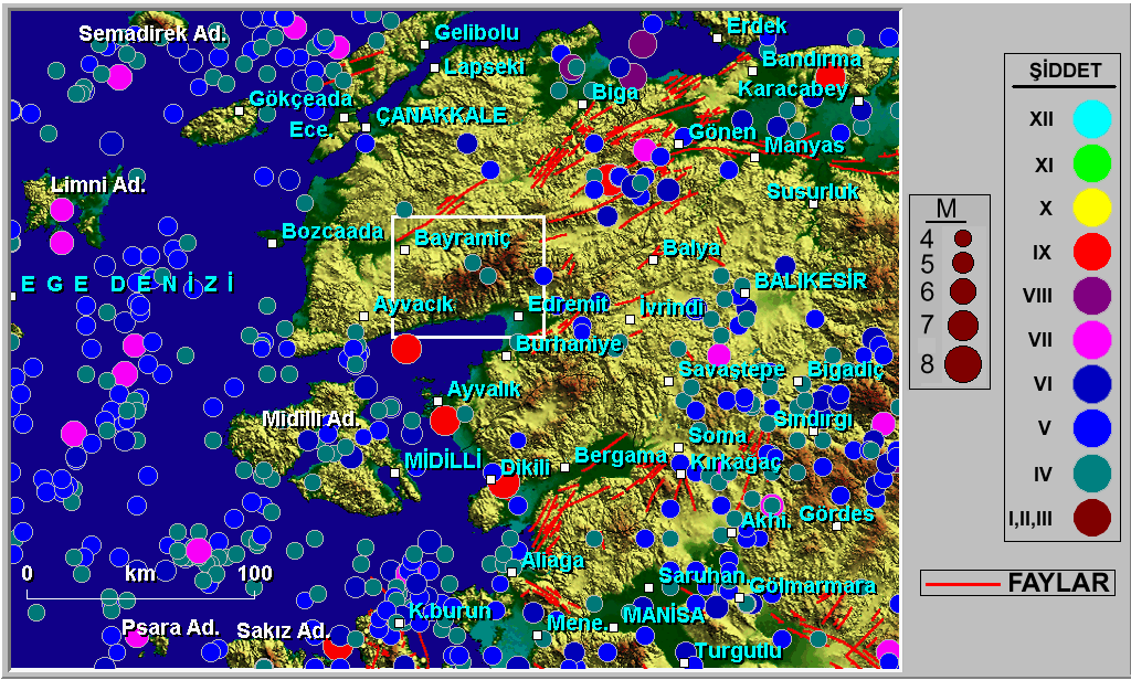 26 1974, Tabban ve Gencoğlu 1975, Tezcan-Acar- Çivi 1979, Sezer 1998-2003). Sonuç Kaz Dağı deprem yöresi, tektonik bakımdan oldukça aktif bir özellik taşımaktadır. Bu yöre, sık sık şiddetli (M 5.
