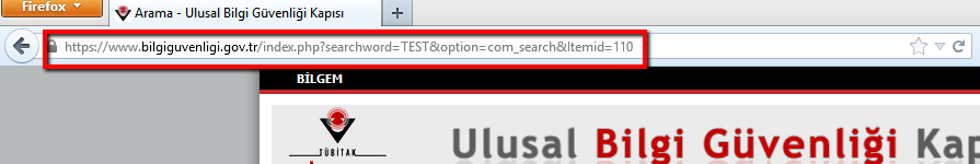 URL scheme://host:port/path?parameter=value#fragment http://www.bilguvenlig.gov.tr:80/arama.aspx?kelime=test#bookmark=2 scheme host:port path?