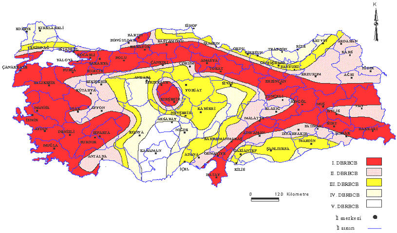 Tablo 1: Depremlerin şiddet ve magnitüdleri değerleri arasındaki dönüşümlerin gösterimi Şekil 1: Türkiye Deprem Fay Haritası Kuzey Anadolu Fay Hattı (KAF): Saroz Körfezi nden başlar, Marmara Denizi,