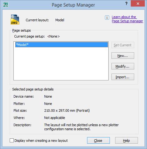 PAGE SETUP (SAYFA AYARLARI) Autocad çizim sınırları ile ilgili sayfa ayarlarının yapılmasını sağlar. 17 Komut: pagesetup Çek menü: File > Page Setup Manager gelir.