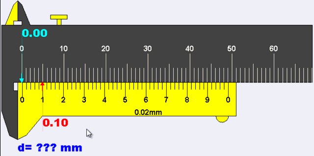 Çene kapatıldığında 0,10mm okunuyorsa sıfır hatası +0,10mm olarak kabul edilir.