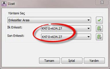 78. Geçerli enkesit seçildikten sonra makronun kopyalanacağı enkesitleri seçmek için Enter veya + tuşuna basılarak ilerleyiniz. Sırasıyla K12 ve K13 enkesitleri tıklayınız.