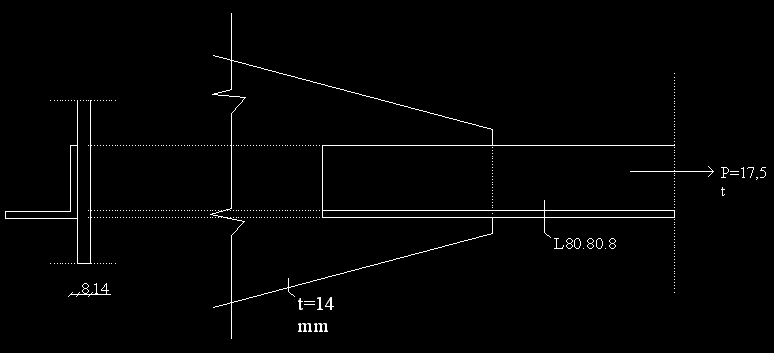 3. Bir bina çatısındaki kafes kirişin alt başlık çubuğunun düğüm nokta levhasına bağlanacaktır.
