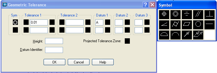 Komut çalıģtırıldığında aģağıdaki Geometric Tolerance iletiģim penceresi gelecektir. ġekil 2.