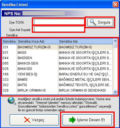 4. Program tahakkuk ekranına geçer.