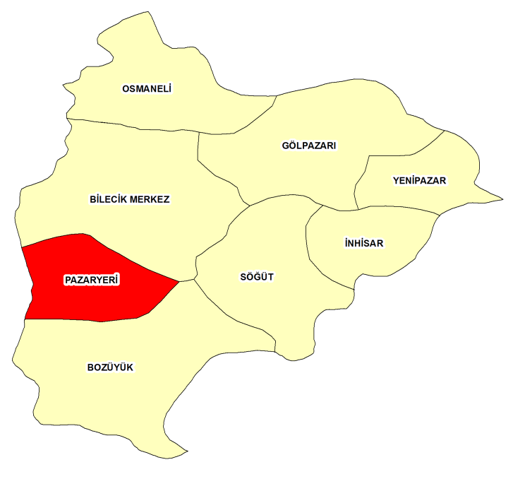 1. Genel Görünüm 1.1. Coğrafya ve İklim Eski adı Pazarcık olan Pazaryeri ilçesi, Marmara bölgesinin doğusunda yer alan, Bilecik il merkezine 30 km. mesafede bir ilçedir.