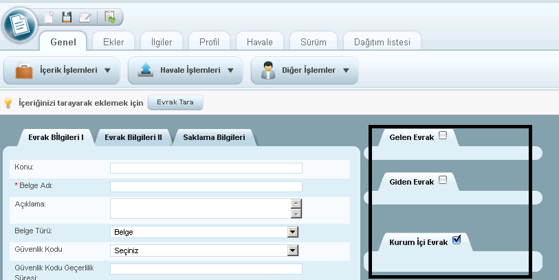 Şekil 13:2 Evrak ekleme detay(zorunlu alanın doldurulması) Şekil 14:3 Evrak