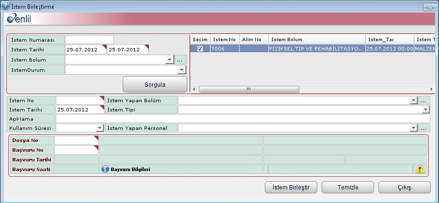 S a y f a 91 SATINALMA MODÜLÜ 1) Satınalma Modülü Farklı Birimlerden Gelen İstemlerin Tek Bir İstem No Altında Birleştirilmesi (759) Farklı birimlerden gelen; tümü kabul edilmiş veya tümü kabul