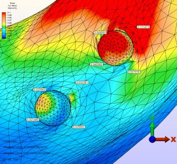 MPa 83 A B C D E F ġekil 3.8. 45 lik yükleme sonucunda spongiyoz kemikte oluģan Von Mises stres dağılımının incelenmesi.