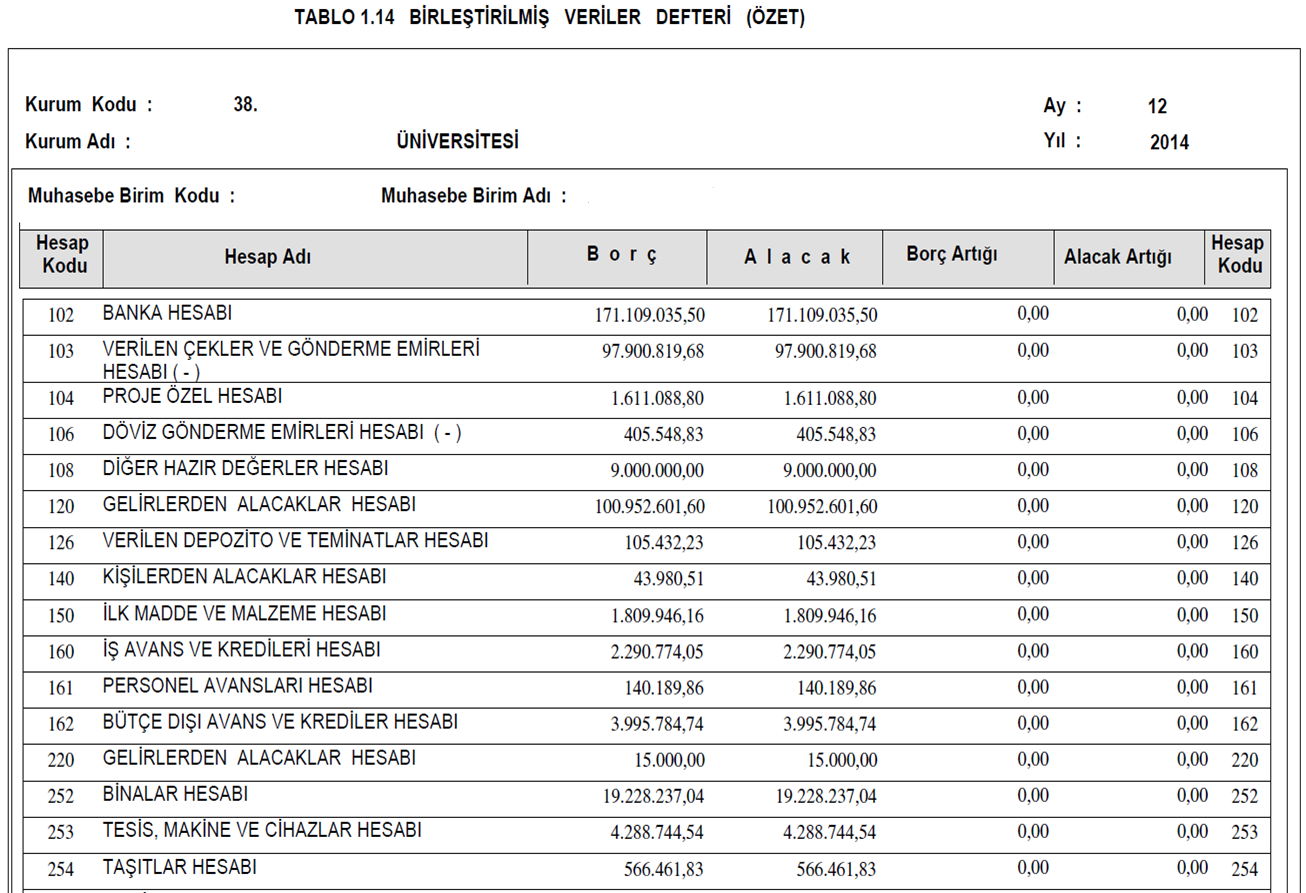 Kamu İdare Hesapları /