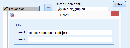 *Aşağıdaki görüntü ekrana gelir. Bu ekranda Define Slices by alanına Meslek Grupları değişkeni taşınır.