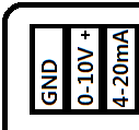 0-10V Bağlantısı Analog Çıkış Konnektörünün +(0-10V) ile (0-10V) pinlerinden analog çıkış elde edilir.