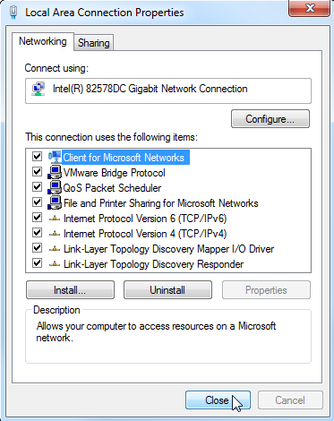 İnternet Protokolü Sürüm 4 (TCP/IPv4) sekmesini seçin ve altında bulunan Özellikler sekmesine tıklayın.