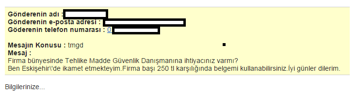 Hizmet verimini ve mesleki kaliteyi doğrudan etkilyen bir diğer husus da, genel sektör bileşenleri tarafından TMGD mesleğinin, Çevre ve İş Sağlığı Güvenliği (İSG) alanında verilen hizmet