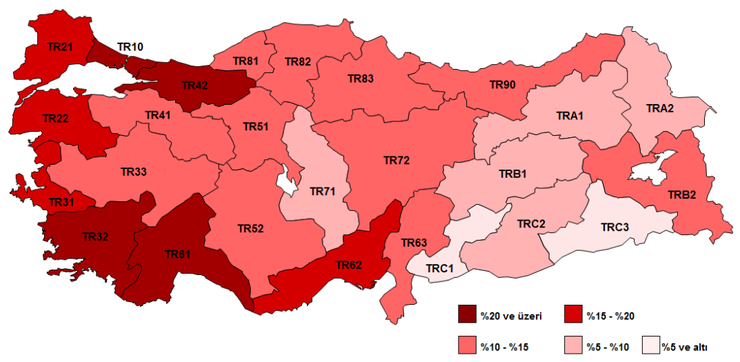 KONUT SEKTÖRÜ / Konut Fiyatları Türkiye Genelinde Yıllık Bazda Konut Fiyat Artışları (Eylül 2015) Eylül 2015 itibarıyla yıllık bazda bölgesel olarak en fazla İstanbul da artan konut fiyatları, Ege ve
