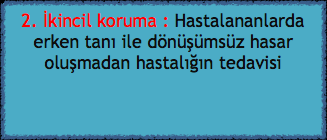 Kapsamlı Yaklaşım Birincil koruma : Hastalıktan koruma (Sağlıklı