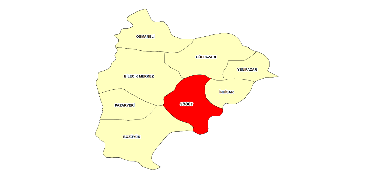 1. Genel Görünüm 1.1. Coğrafya ve İklim Söğüt, Marmara Bölgesinin doğusunda Bilecik İli nin bir ilçesidir.