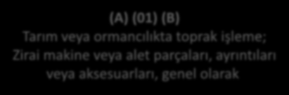 Patentin Anatomisi-Bibliyografi Uluslararası Patent Sınıflandırması: IPC Bölüm (A) İnsan ihtiyaçları BÖLÜM A (A) (01) Tarım SINIF 01 ALT SINIF B GRUP 1 ALT GRUP 02 (A) (01) (B)