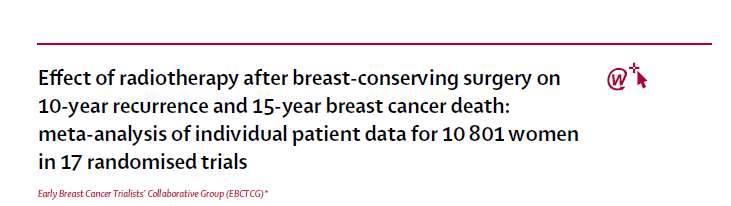 Erken evre meme kanserinde RT EBCTCG, Lancet 2011 IPD metaanaliz: