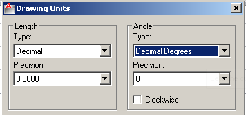 Açı birimleri farklı türlerini grüntülemek için Açı Tipi (Angle Type) seçeneği tıklanır. Ondalık (Decimal Degrees) ayarlanır ve hassasiyet (Precision) seçilir.