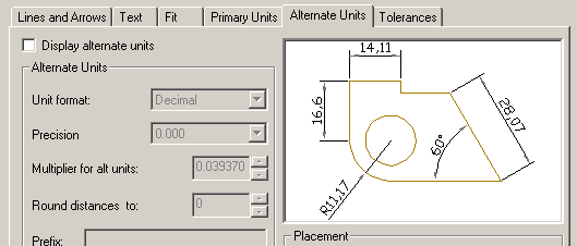 Şekil 3.13. Temel Birimler Menüsü Alternate Units seçeneğinde (Şekil 3.14): Display alternate units ( Değişimli birimleri göster.) seçeneği ekrana gelir.