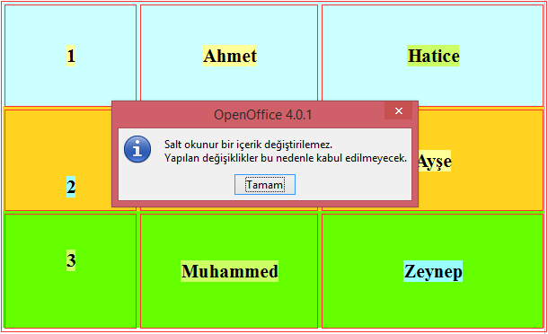 Kenarlıklar sekmesine geçelim. Resimdeki ayarlamaları yaptığımız zaman aşağıdaki gibi bir durumla karşılaşırız.