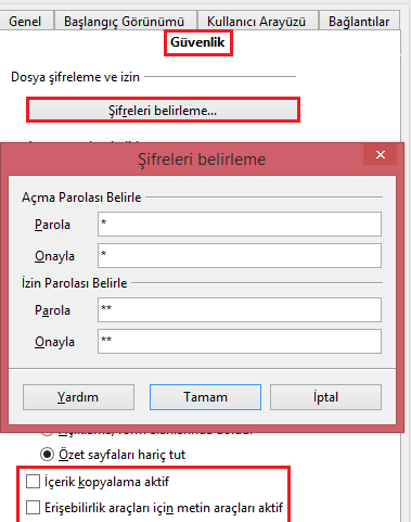 Arayüzü seçenekleri:menü çubuğu gizli Arayüzü seçenekleri:araç çubuğu