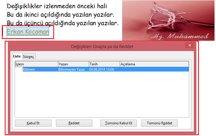 Adsız22.odt isimli dosyamız Adsız2.odt ( belgenin son hali) isimli belgemiz açıkken daha önceden oluşturulmuş eski belgeyi (Adsız22.odt) açalım. Düzen menüsünden Belgeyi Karşılaştır.