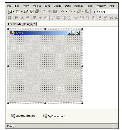 Ve formumuza XxxDataAdapter1 nesnesi