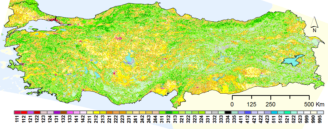 çerçevenin yaratılması gibi coğrafi temelde yapılacak çalışmalarda ihtiyaç duyulan arazi örtüsü envanterinin uydu görüntüleri kullanılarak kısa sürede ve en az hata ile oluşturulması ve ilgilenilen