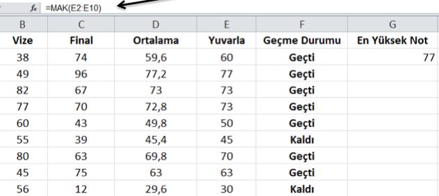 Formu lu 49 dan yukarı alanlar ın gec ip dig erlerinin kalacag ı s ekilde yazalım.