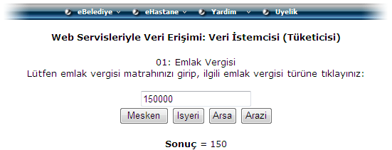 82 ġekil 5.15 Emlak vergisi hesaplanıģı (VHIstemci_BV_Secim.