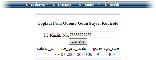 86 Sorgunun sonucunu verebilmek için web sevis, belediyenin veritabanına bakar. 5.2 deki yapının 5.1 deki yapıdan önemli bir farkı budur.