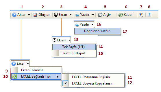 ) Yönetim Çubuğu Bu araç ile mükellef kendi ticari yazılımı içinde bulunan ve girdiği parametreler ile belirlediği aralıkta kalan Satış Fatura verilerini GİB PORTAL aracının kabul edebileceği formata