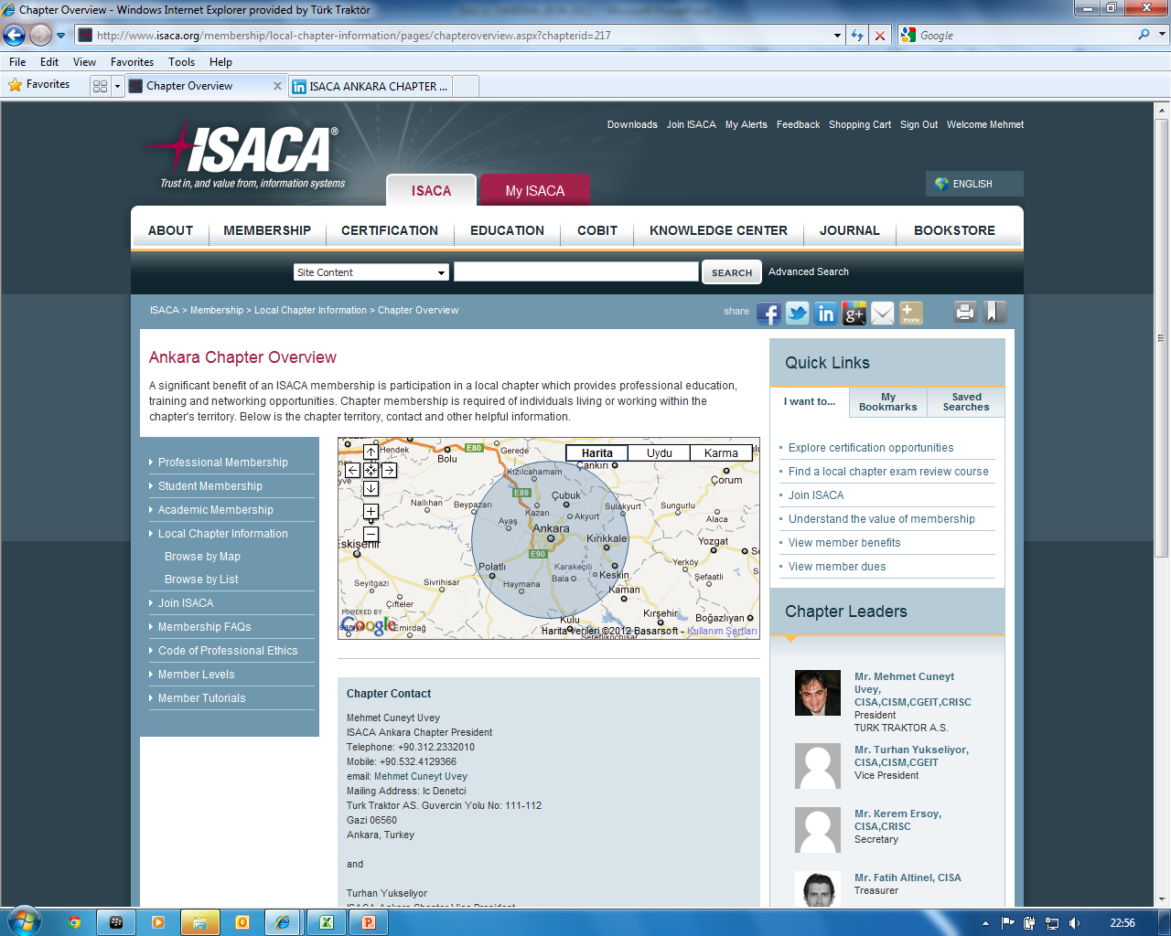 ISACA ANKARA İLETİŞİM KANALLARI www.isaca.