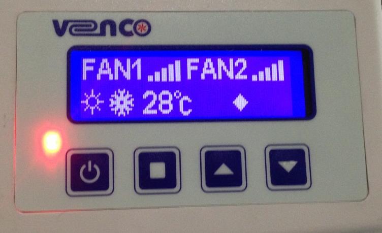 10. ELEKTRONİK KUMANDA PANOSU 10.1. DX Kumanda VENCO DX Kumanda kullanılan ısı geri kazanım cihazı taze hava fanı FAN1 (5 kademe), egzoz havası fanı FAN2 (5 kademe), Mevsim seçimi, opsiyonel olarak