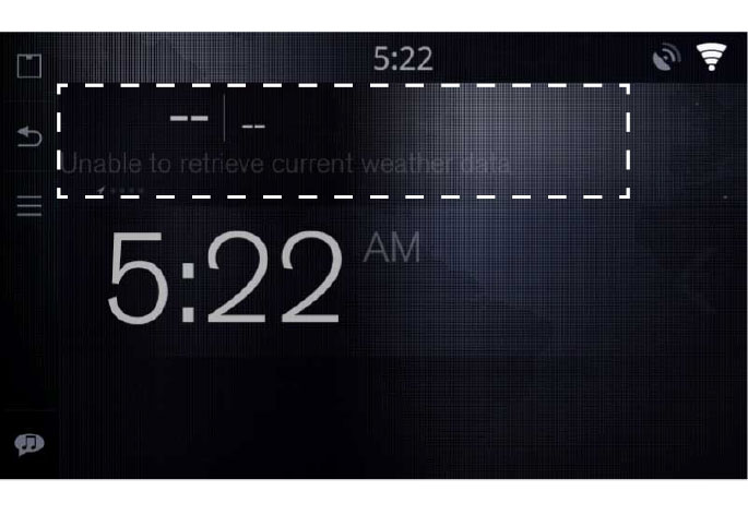Sensus Connected Touch tr-tr Ana Ekran GPS yoksa, MEVCUT KONUM yerine - - gösterilir. Hava durumu verisi mevcut olmadığında, sıcaklık yerine - - gösterilir.