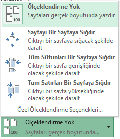 Kâğıt yönünü dikey veya yatay olarak ayarlamak için aşağıdaki resimdeki seçenekler kullanılır. Resim 4.