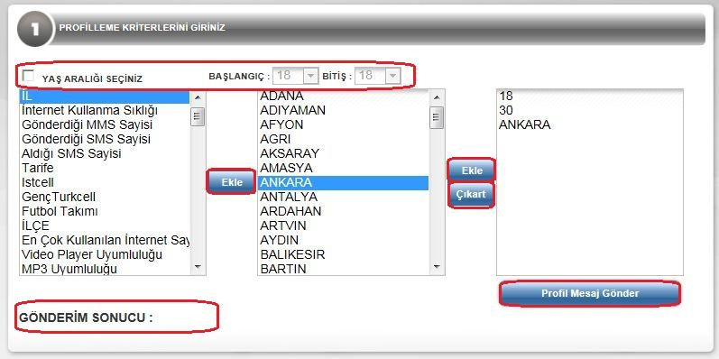 İsterseniz yaş aralığı seçmek için yan tarafındaki kutucuğa tıklayıp yaş aralıklarının başlangıç ve bitiş zamanlarını seçiniz.