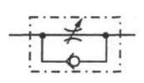 c) Çek valfli ayarlanabilen akıģ kontrol valfi: Çek valf ve akış kontrol valfininbirleşmesinden oluşmuştur. Bir yöndeki akısı kısar; diğer yöndeki akısın rahat geçmesinisağlar.