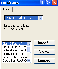 Other certificate providers: Farklı güvenli sertifika girişlerinin yapılmasını/yönetilmesini sağlar.