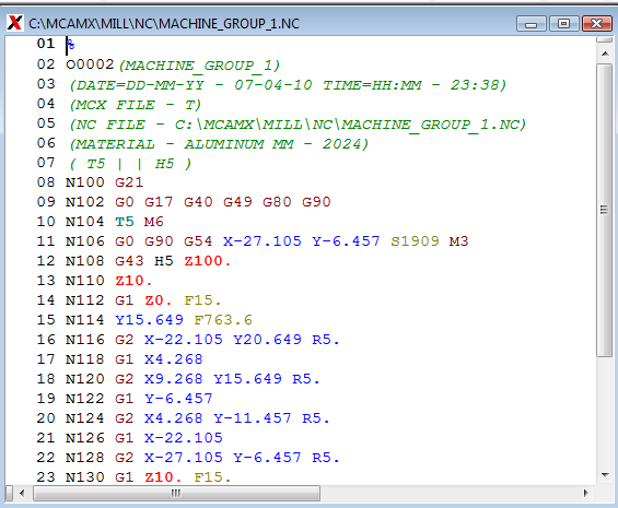 Properties: Geometri özellikleri NC file: NC dosyası Override: Üzerine kaydet Ask: Dosya adı sor. Aktif olmalı Edit (Düzenle): Aktif olmalı.aktif olmazsa NC programı ekrana gelmez.