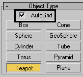 AUTOGRID İ AYARI İLE ÇALIŞMAK Yeni oluşturulacak nesnenin otomatik olarak bir başka nesnenin yüzeyinden başlamasına olanak verir.