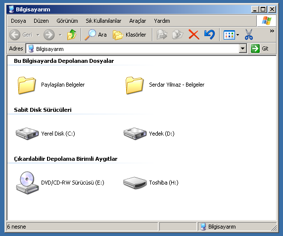 Bilgisayarım Penceresi Ayrıca eğer bir bilgisayarın sabit diski (harddiski) parçalara ayrılabilir.