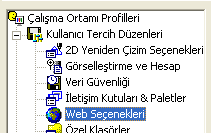 08. OBJE ve LAMBA ARAÇLARI Buradaki Tara açılır menüsünde yer alan Web adresi, Seçenekler>Çalışma Ortamı seçilerek açılan iletişim kutusunda solda Kullanıcı Tercih Düzenleri başlığı altındaki Web