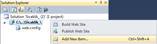 ASP.NET 4.0 için boş Web Site seçilir Yüklü kalıplardan Visual Basic Seçilir Web sitemizin yolu ve sanal adı (virtual directory) ne olacak bu kutuya yazılır Resim 2.